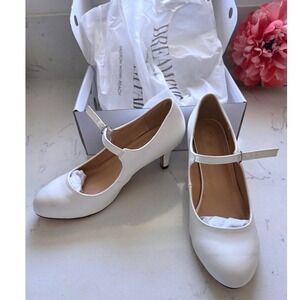 Dream Pairs Olivia K Kona-2 White Mary Jane Kitten Heels Round Toe Pump Sz 8 NEW